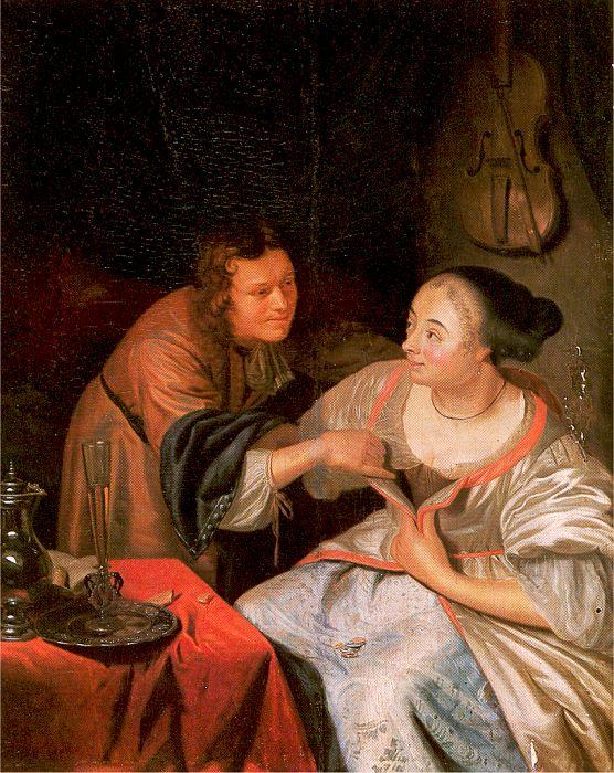 MIERIS, Frans van, the Elder Carousing Couple oil painting image
